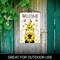G128 Combo Pack Garden Flag Hanger 14IN & Garden Flag Welcome Bee Gnome with Sunflower 12x18IN Printed Double Sided Blockout Fabric